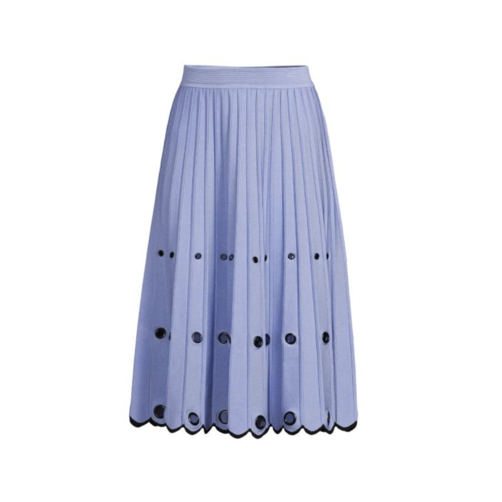 Jonathan Simkhai Pleated Knit Skirt Women's Light Blue Hydrangea Size M Nwt